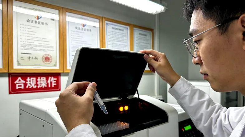 一个人拿着基因检测报告，面露疑惑的卡通插图