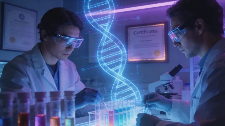 实验室人员正在进行DNA提取操作