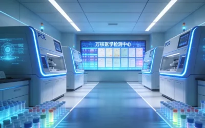 医生与患者共同查看基因检测报告示意图