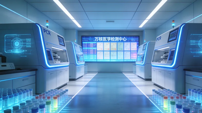 医生与患者共同查看基因检测报告示意图