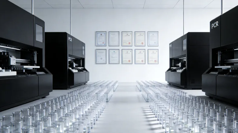 医生和患者面对面坐着，指着报告交流