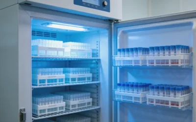 一位老年患者正在医院抽血窗口进行采血