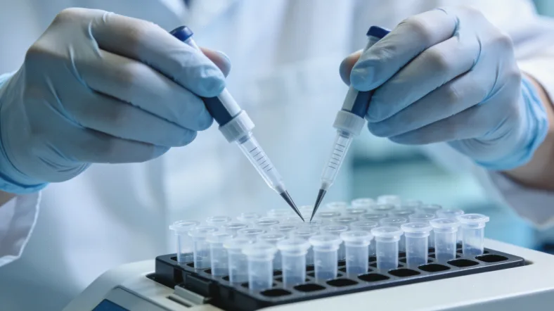 一位中老年男性困惑地看着基因检测报告和药盒