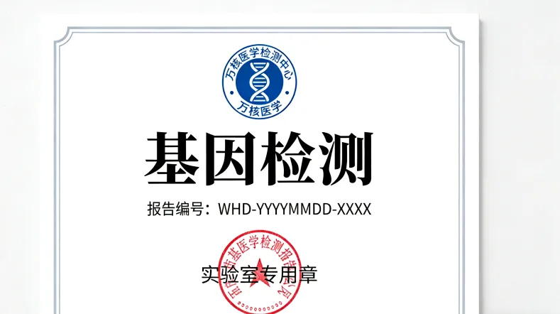 一张形象化的基因检测报告局部图，用荧光笔圈出“临床意义未明”字样