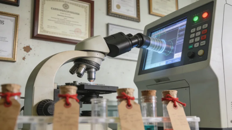 静脉抽血进行液体活检的特写画面