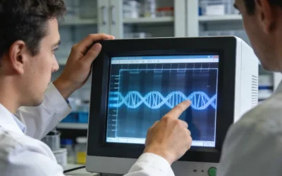 医生与患者共同查看基因检测报告