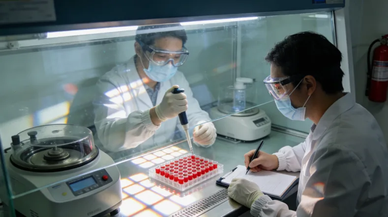 一位患者拿着两份不同的基因检测报告，面露困惑