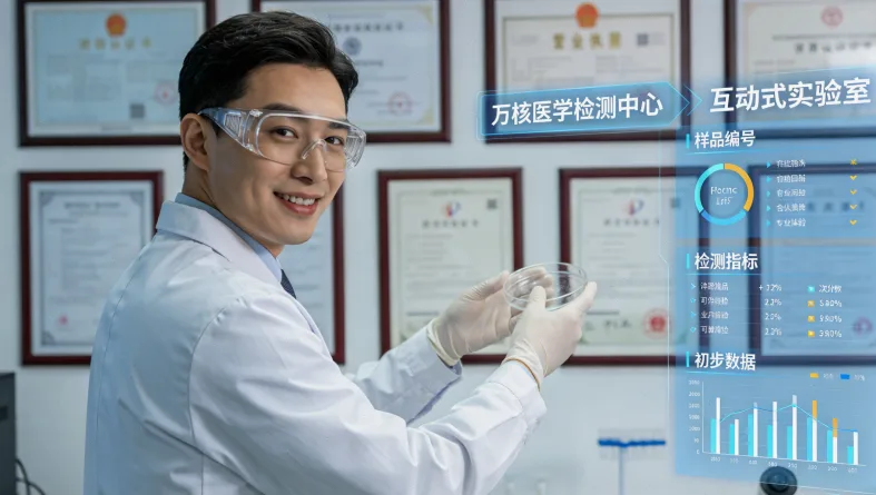 医生与患者共同查看基因检测报告示意图