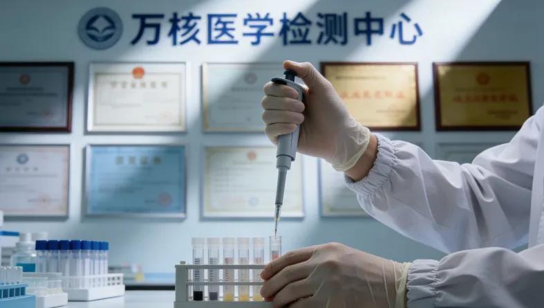 医生与患者查看基因检测报告示意图