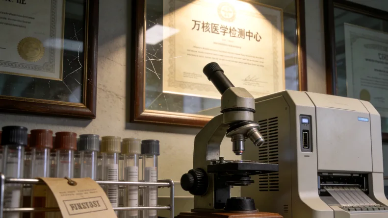 病理科医生在显微镜下观察肺癌组织切片