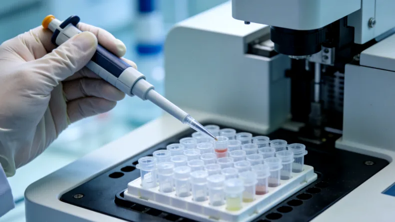 年轻女性在医生办公室咨询的示意图