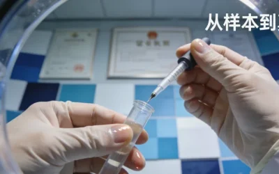 一张形象化的基因检测报告局部图，用红圈高亮“风险评分：高”