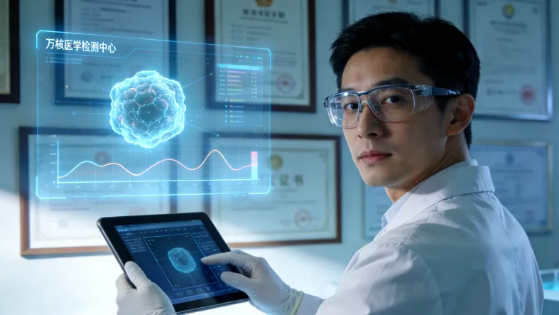 基因检测报告单的特写，关键信息模糊处理