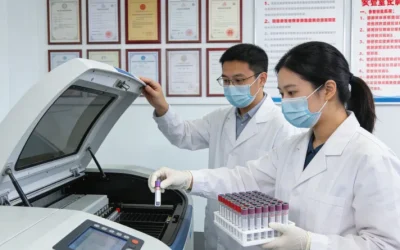 显微镜下的乳腺癌细胞IHC 3+染色图