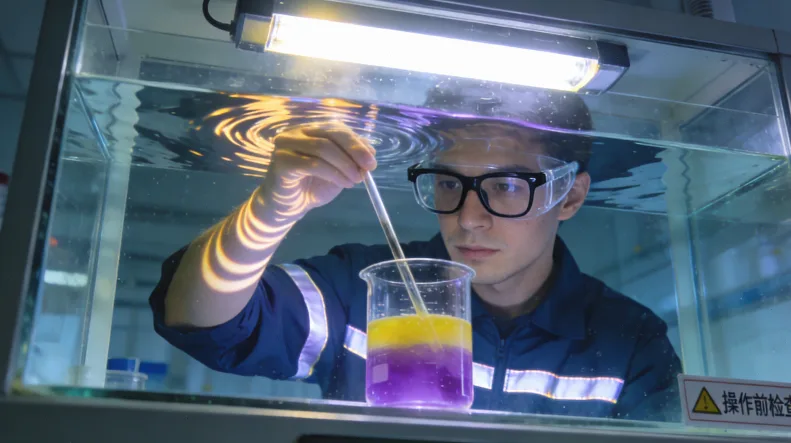 病理科医生在显微镜下观察HER2免疫组化染色切片