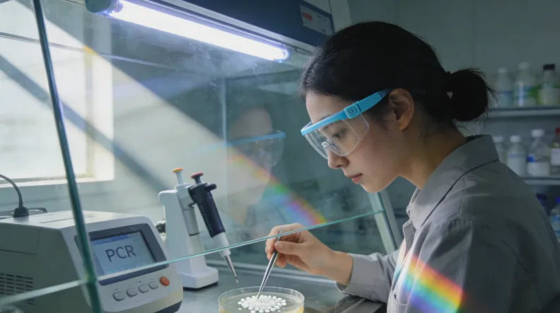 病理医生正在显微镜下观察切片