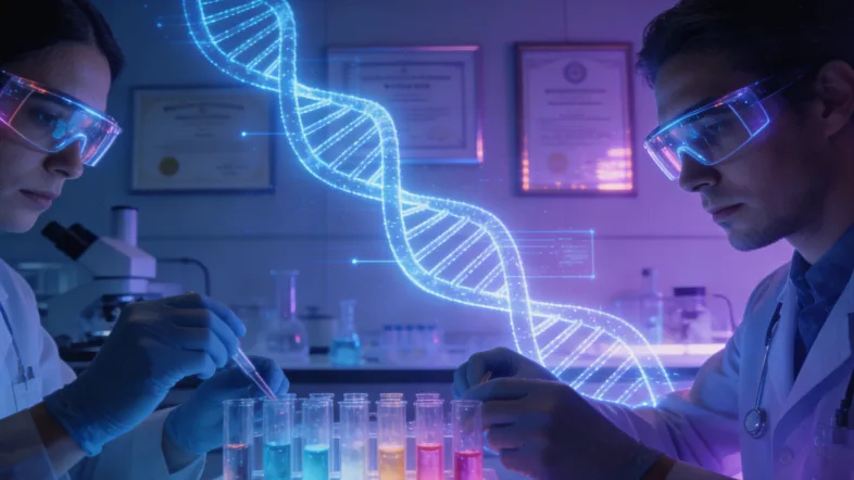 医生与患者面对面进行遗传咨询的温馨场景