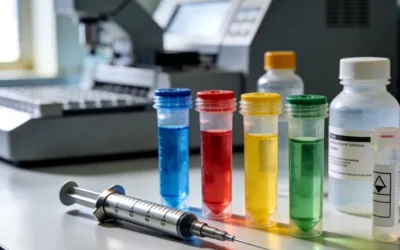 医生与患者共同查看基因检测报告示意图