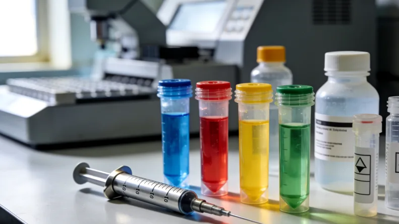 医生与患者共同查看基因检测报告示意图