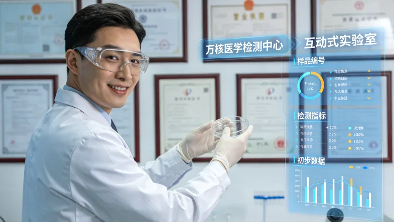 病理医生在显微镜下评估组织切片中的肿瘤细胞比例