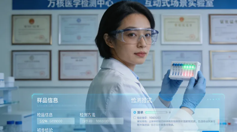 一位女士困惑地看着手中的基因检测报告