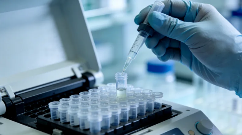 一位患者正在查看NGS检测报告，表情困惑。