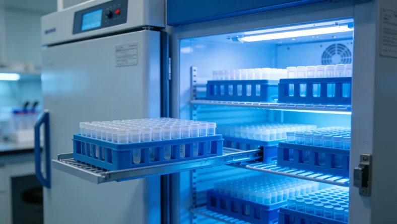 高通量测序仪在实验室中工作的特写