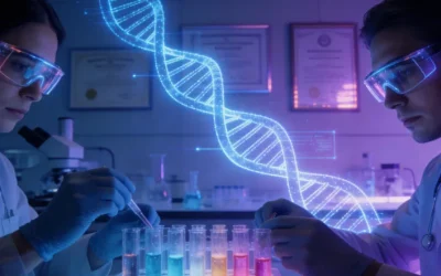 FISH检测原理示意图：红绿荧光探针标记ALK基因