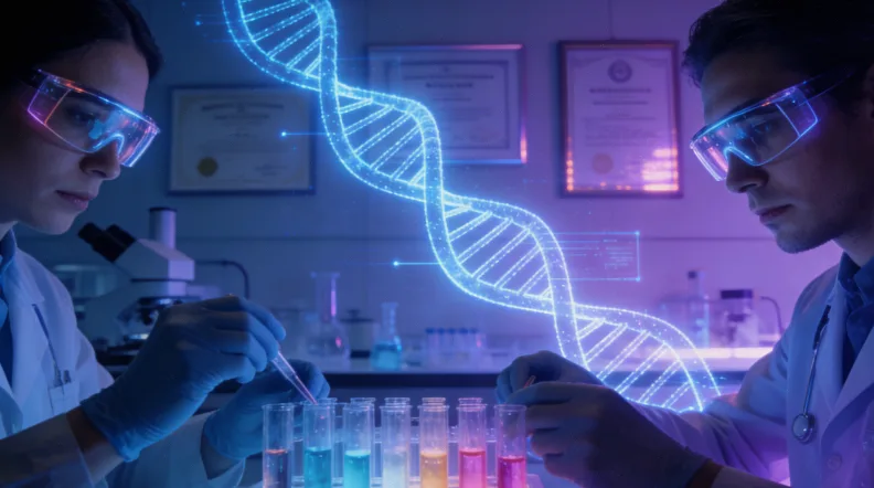 FISH检测原理示意图：红绿荧光探针标记ALK基因