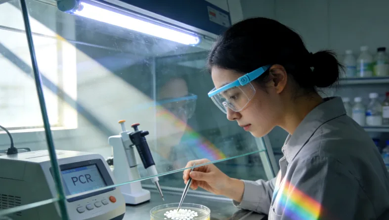 医生与肺癌患者沟通病情示意图