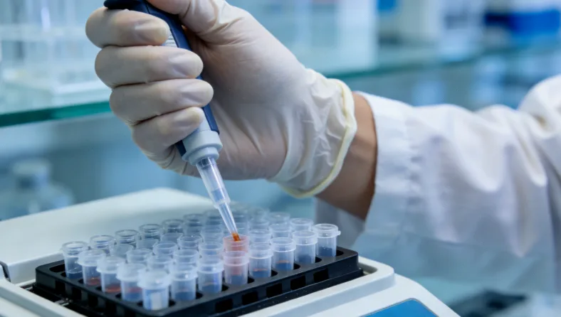 医生与患者沟通抽血时机的示意图