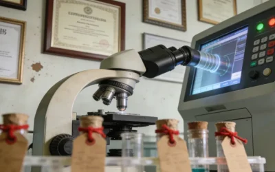 医生与患者共同观看病理报告并进行沟通