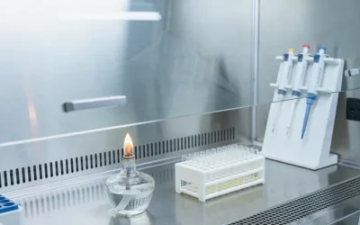 病理医生正在检查浸泡在福尔马林中的组织标本