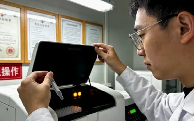 病理医生在显微镜下观察肿瘤组织切片