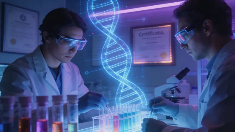 医生与患者正在讨论CT影像，沟通病情