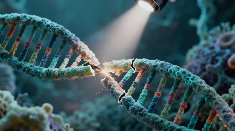 孕妇看着NIPT检测报告，表情关切