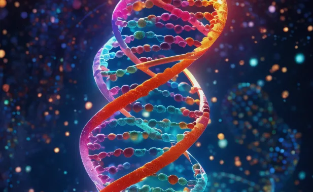 医生与一个家庭围坐讨论家族树图谱