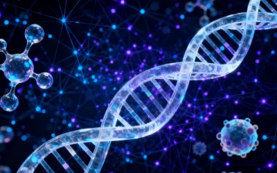 一位中年女性与患有帕金森病的父亲在诊室交谈