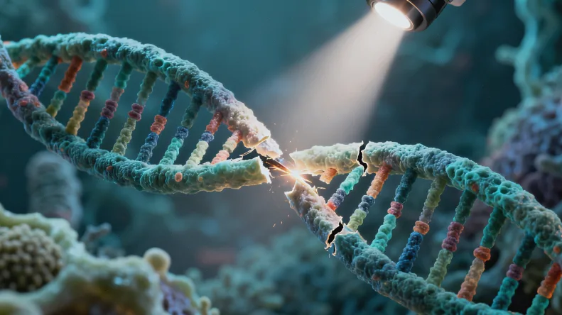 医生正在为患者进行非接触式眼压测量