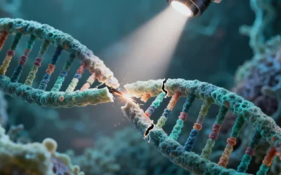 护士正在为安睡的新生儿进行耳声发射听力筛查