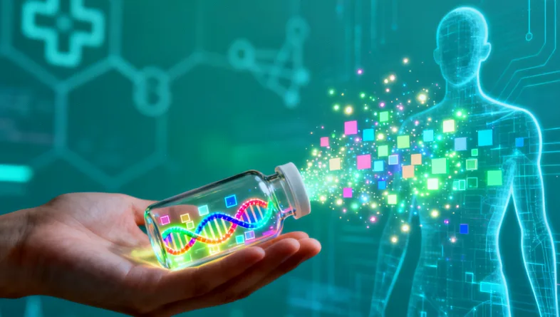 高通量测序仪正在运行，产出海量基因数据