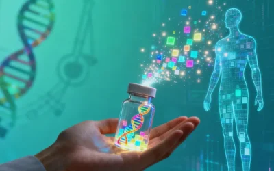 病理医生在显微镜下观察HER2免疫组化染色切片