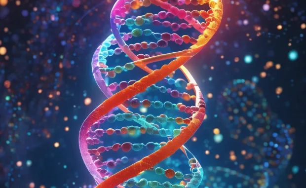 心脏与DNA双螺旋结构结合示意图