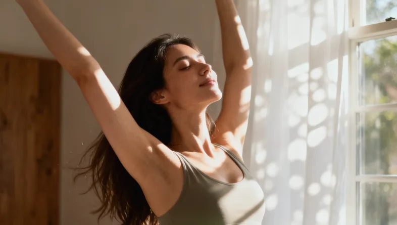 孩子对着窗外走神的侧脸特写