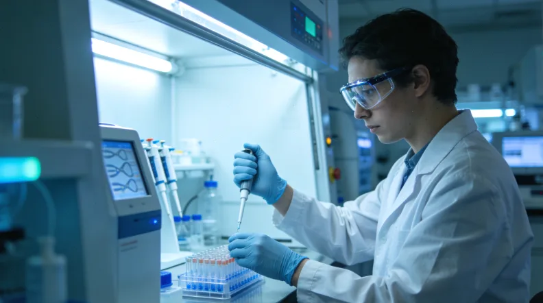 医生与患者家属沟通基因检测方案的场景