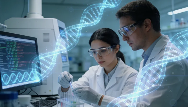 医生与咨询者面对面进行遗传咨询的温馨场景