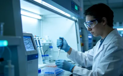 医生与患者讨论基因检测报告示意图