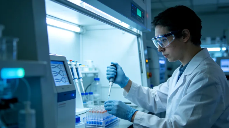 医生与患者讨论基因检测报告示意图