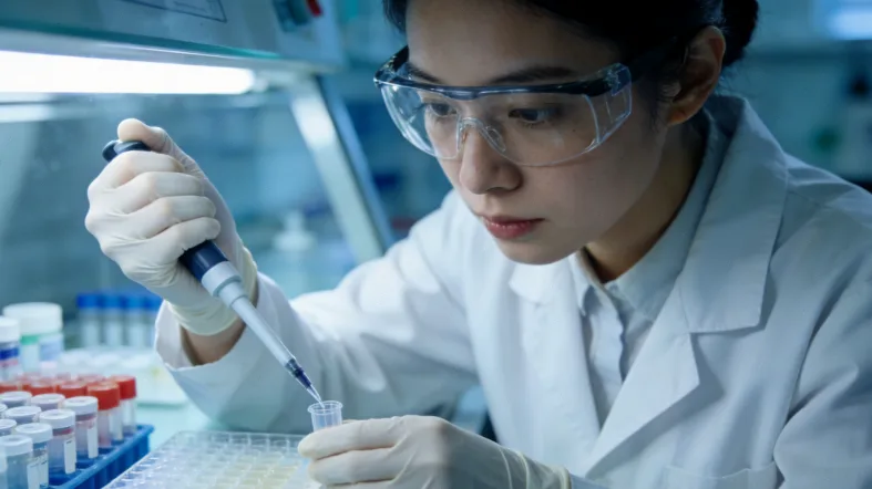 医生与患者讨论血液检测报告的场景