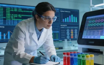 医生与患者家属讨论基因检测报告